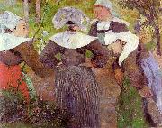 Paul Gauguin Four Breton Women painting